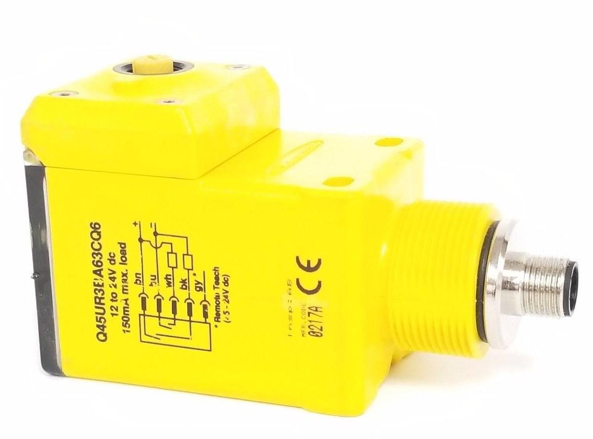 Used BANNER Q45UR3BA63CQ6 DISCRETE SERIES SENSOR 0217A, 12 TO 24V DC