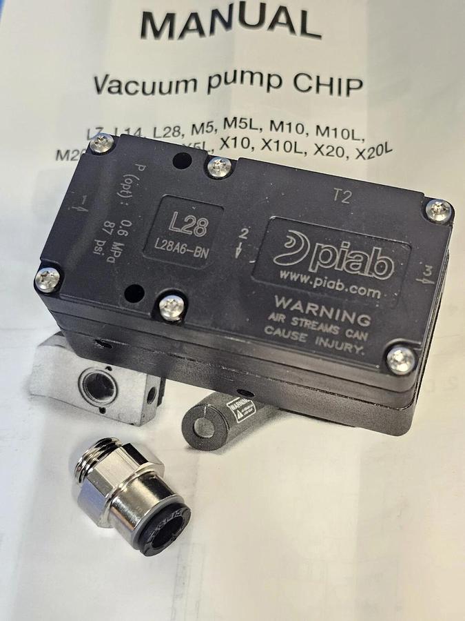 Used NIB PIAB L28A6-BN VACUUM PUMP MINI L28 B NBR, L28A6BN