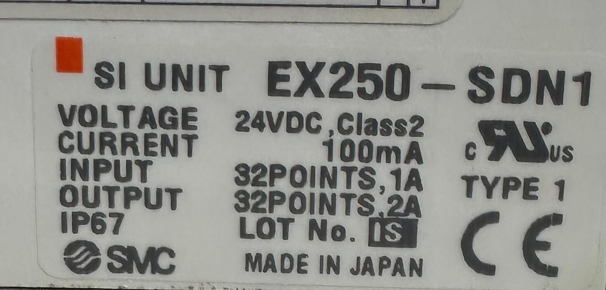 Used SMC EX250-SDN1 / EX250SDN1 EX250 SI DeviceNet INTERFACE W/ VQC2A01N-5 SOLENOIDS