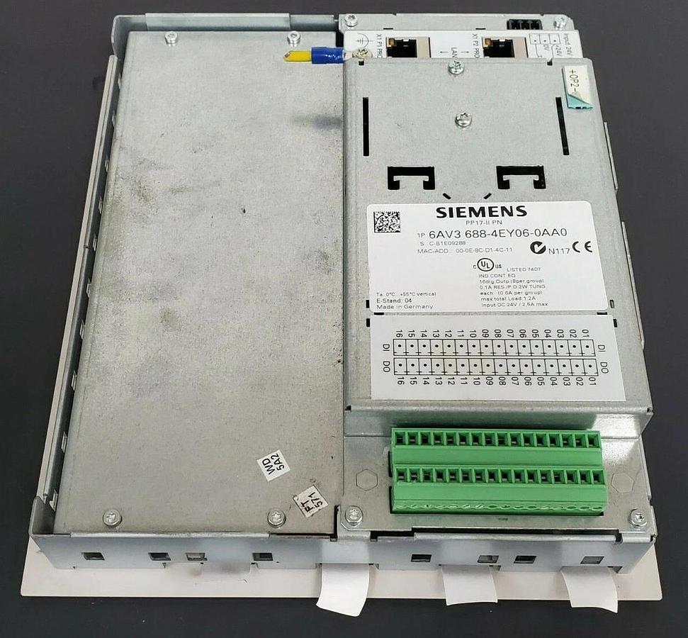 Used SIEMENS 6AV3 688-4EY06-0AA0 PUSH BUTTON PANEL PP17-II PN, 6AV36884EY060AA0