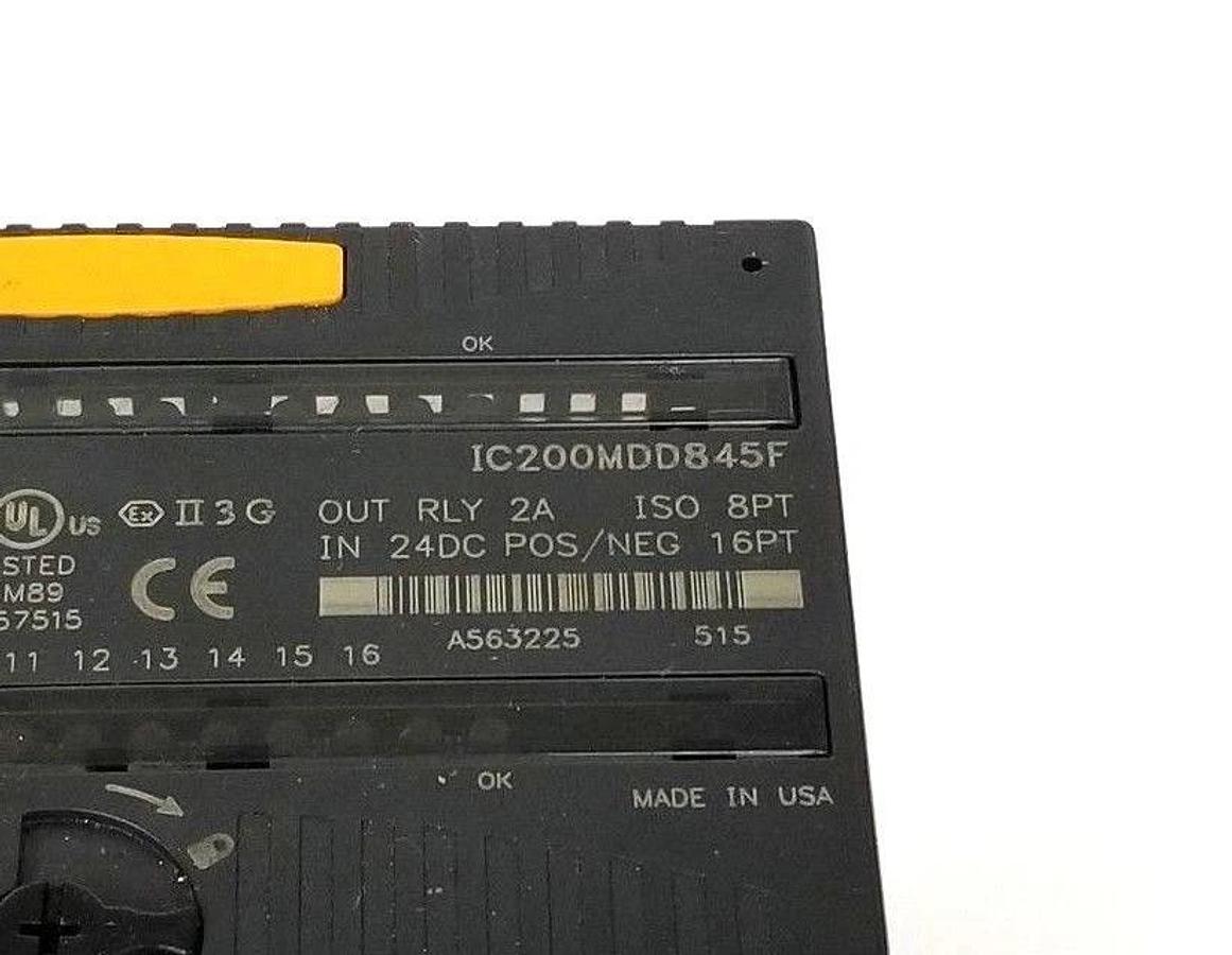 Used GE FANUC IC200MDD845F POWER MODULE 24VDC, 16PT INPUT / 2A, 8PT OUTPUT
