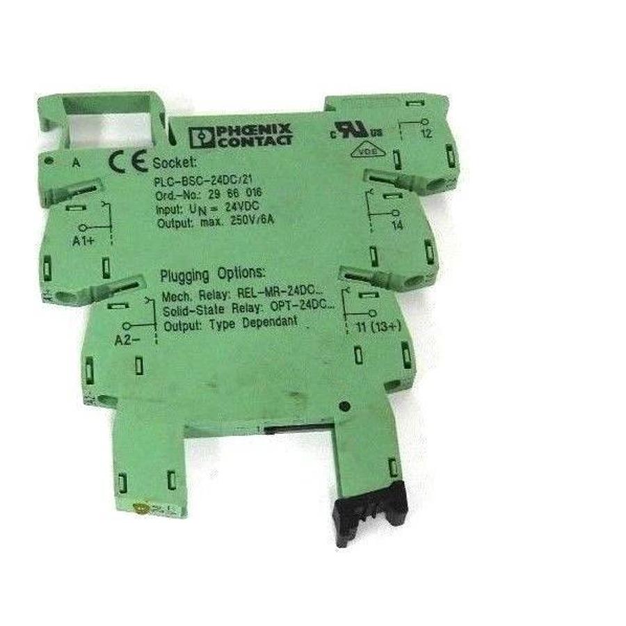 Used PHOENIX CONTACT PLC-BSC-24DC/21 TERMINAL BLOCK RELAY MODULE ORD. NO. 2966016