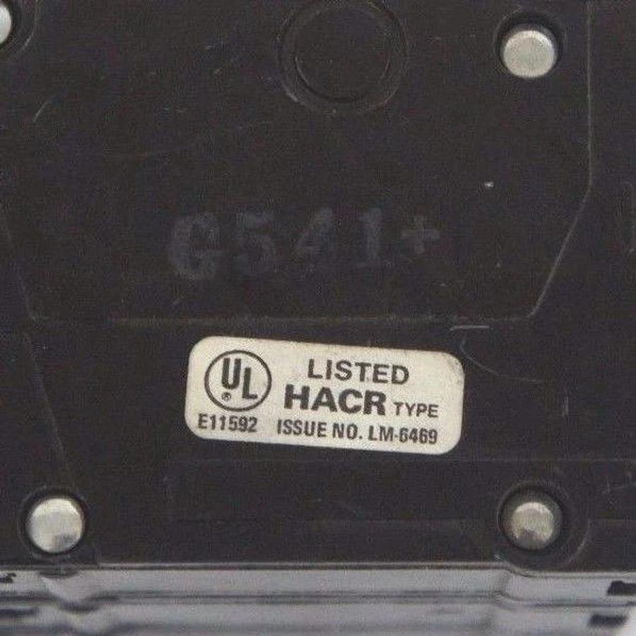 Used GENERAL ELECTRIC HACR TYPE CIRCUIT BREAKER 20 AMP ISSUE NO. LM-6469