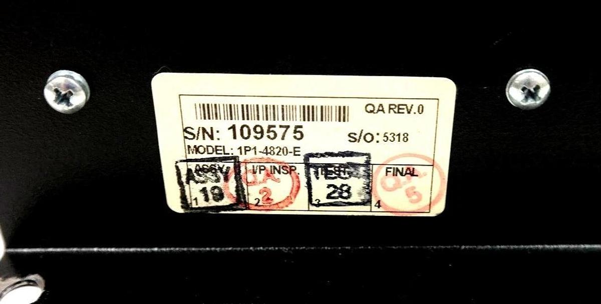 Used POWERCON ELECTRONICS 1P1-4820-E QA REV. 0 S/O: 5318 CONTROLLER 1P14820E