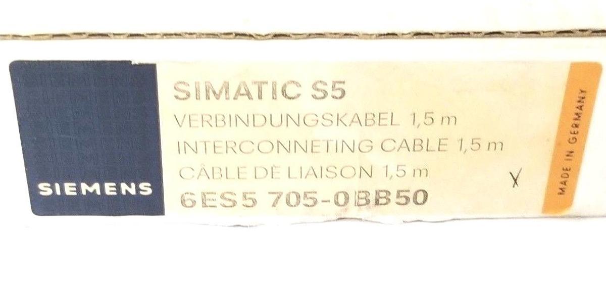 NIB SIEMENS 6ES5 705-0BB50 INTERCONNECTING CABLE 1.5M 6ES57050BB50