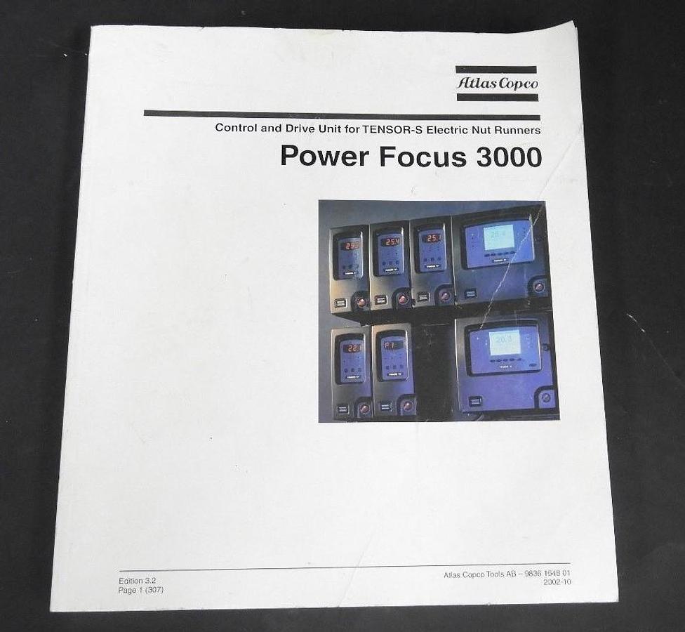 Used ATLAS COPCO POWER FOCUS 3000 OPERATING MANUAL