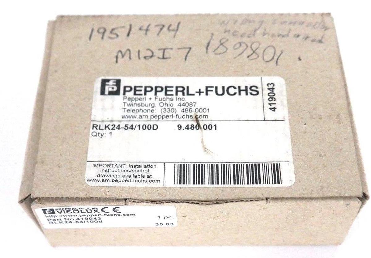 Used NIB PEPPERL+FUCHS RKL24-54/100D PHOTOELECTIC SENSOR 419043, RKL2454100D