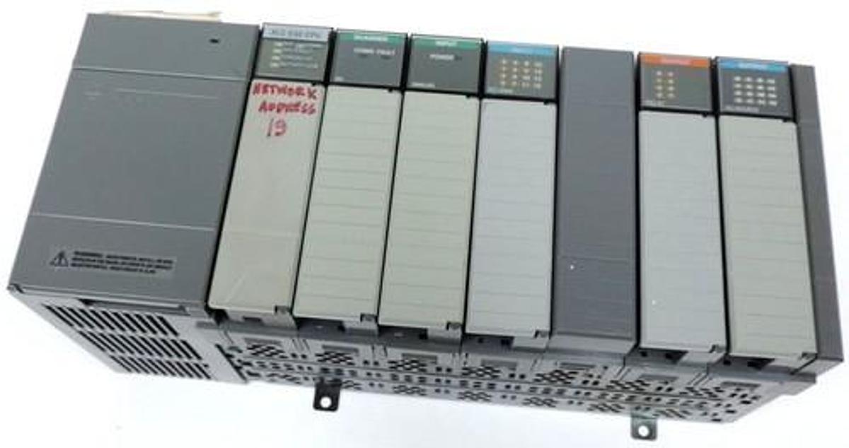 Used ALLEN BRADLEY 1746-A7 7-SLOT RACK SER. B WITH 1746-P2 POWER SUPPLY SER. C