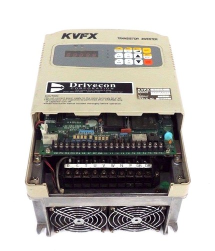 Used DRIVECON KVFX-475-E TRANSISTOR INVERTER 380/460V, 50/60HZ, 17A, 10HP, KVFX475E