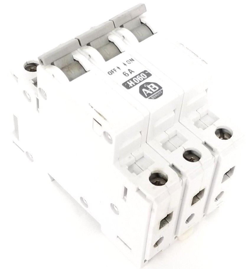 Used ALLEN BRADLEY 1492-CB3-H-060 CIRCUIT BREAKER 6AMP, 3POLE, SER. B