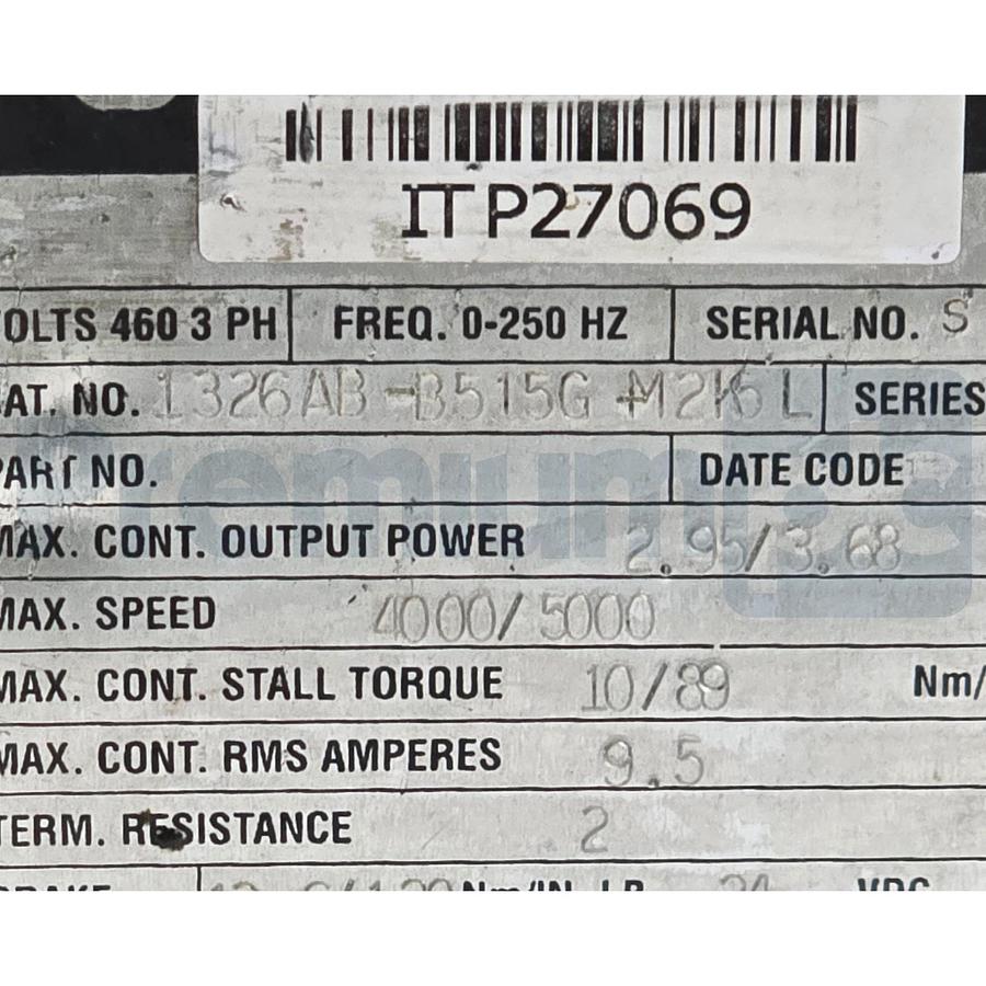 Refurbished Allen Bradley 1326AB-B515G-M2K5L /B 1326 AC Servo Motor 460V 5000RPM Refurbished