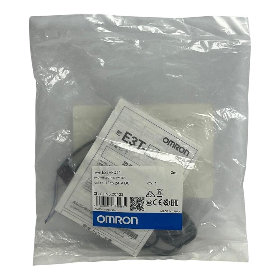 Used Omron E3T-FD11 12-24V DC NPN Diffuse Photoelectric Switch Sensor 2m NEW SEALED