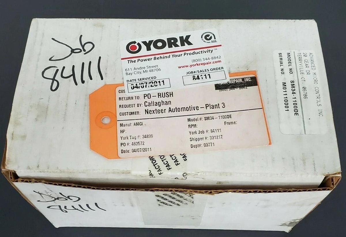 Refurbished ADVANCED MICRO CONTROLS SM34-1100DE STEPPER MOTOR W/ ENC34-1000 (REPAIRED)