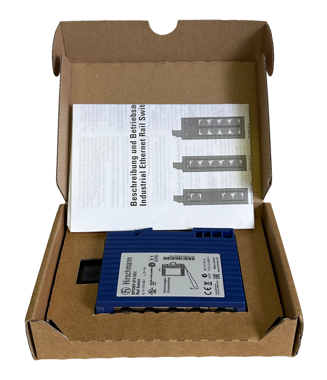 Used NEW HIRSCHMANN SPIDER 5TX EEC 5-PORT EtherNet SWITCH 943 824-102 / 943824102