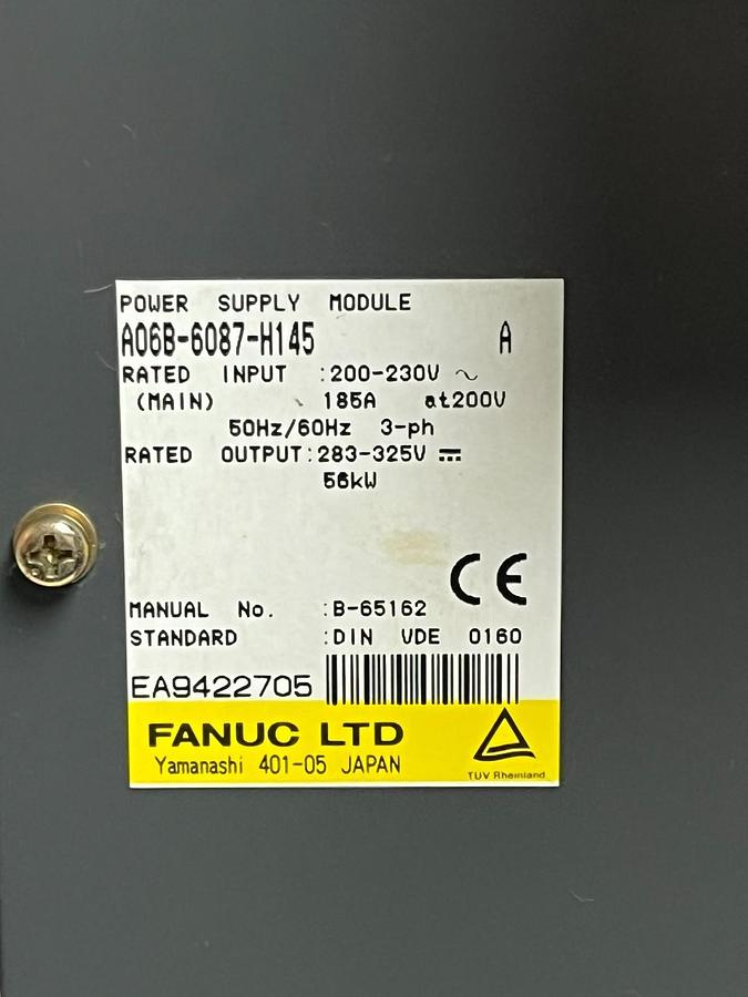 Used Fanuc A06B-6087-H145 Power Supply Module Alpha PSM-45 CNC Drive 56kW