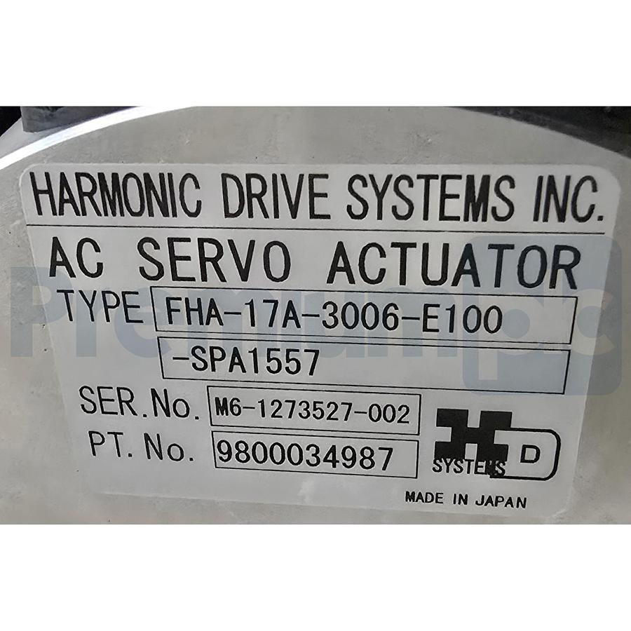 Used HARMONIC DRIVE SYSTEMS FH2000 AC SERVO ACTUATOR FHA-17A-3006-E100-SPA1557 350494