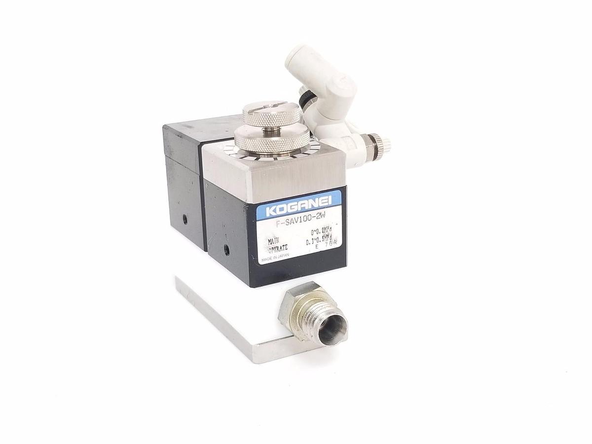 Used KOGANEI F-SAV100-2W AIR PILOTED VALVE W/ SUCKBACK FSAV1002W
