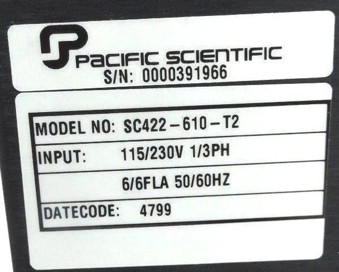 Used PACIFIC SCIENTIFIC SC422-610-T2 SERVO AMPLIFIER SC422610T2