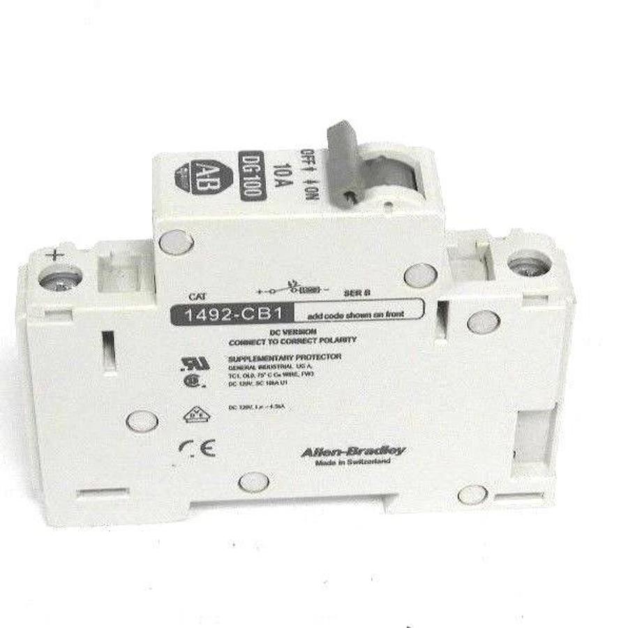Used ALLEN BRADLEY 1492-CB1 CIRCUIT BREAKER, SER. B, 10A, DG100, 1492-CB1-DG100