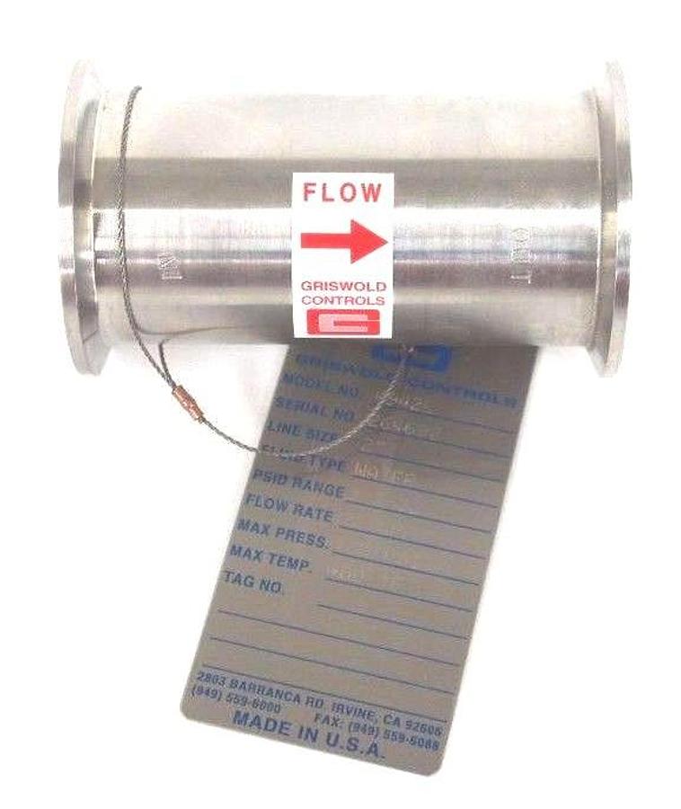 Used NEW GRISWOLD 4942E TRI-CLOVER 2" SANITARY FLOW REGULATOR VALVE 22 GPM 125PSI