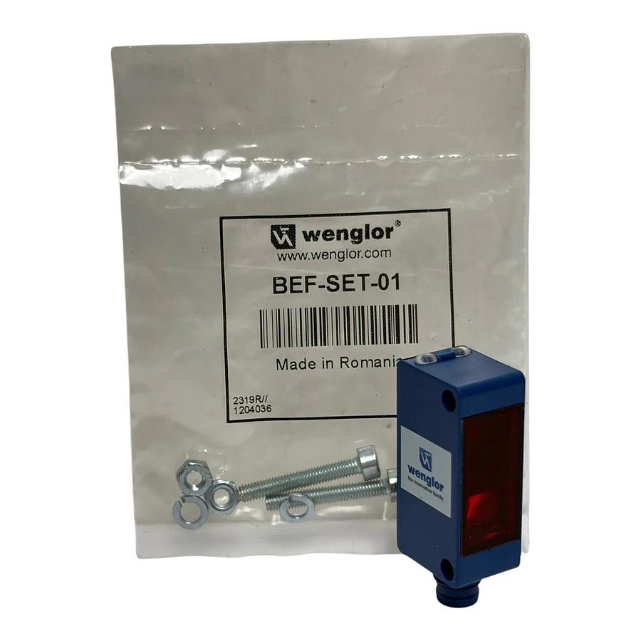Wenglor P1KE002 Through-Beam Photoelectric Sensor Receiver with BEF-SET-01 Mount