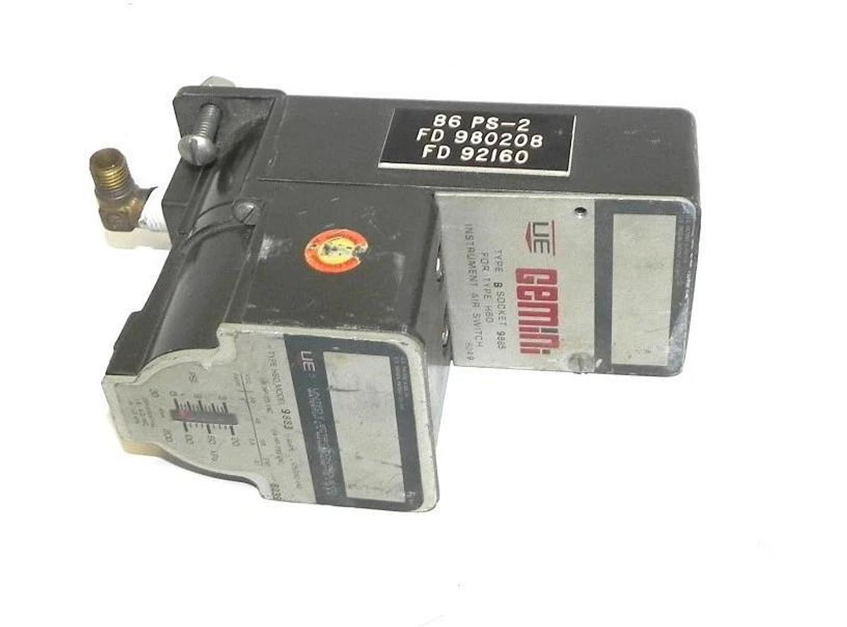 Used UNITED ELECTRIC TYPE H60 MODEL 9883, INCLUDES AIR PRESSURE SWITCH H60 MODEL 9885