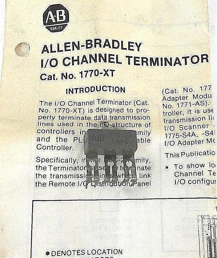 Used NIB ALLEN BRADLEY 1770-XT REMOTE INPUT/OUTPUT LINK TERMINATOR 1770XT
