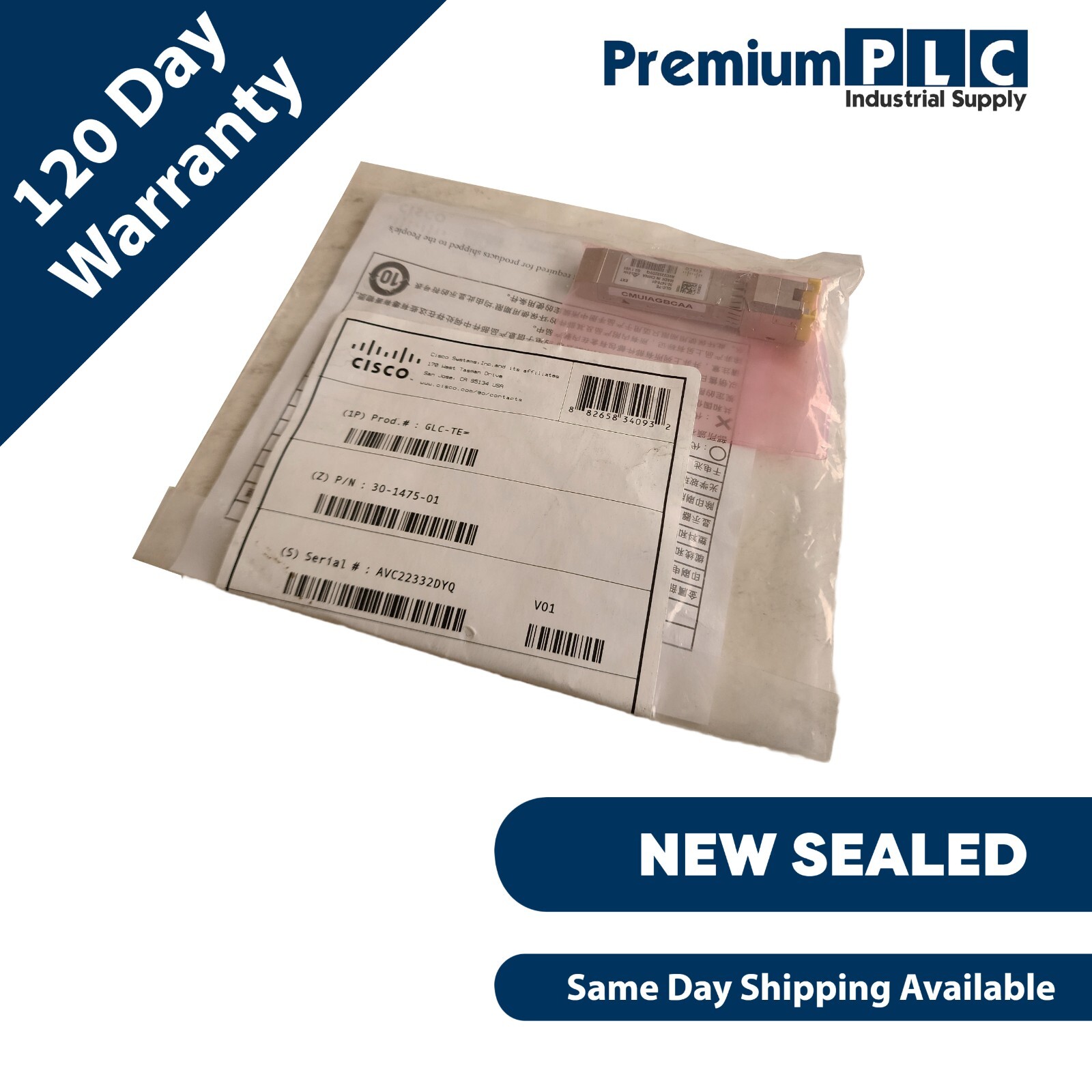 NEW FS CISCO GLC-TE= 30-1475-01 GBIC 1000BASE-T RJ-45 SFP TRANSCEIVER W/HOLOGRAM