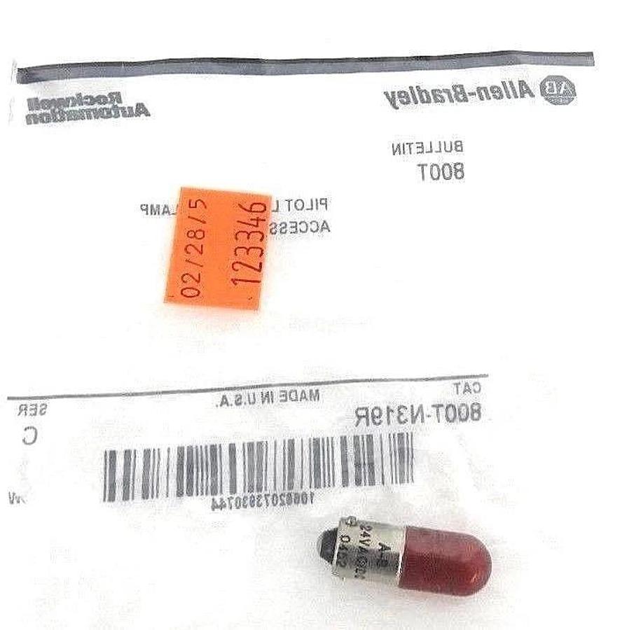 Used NIB ALLEN BRADLEY 800T-N319R PILOT LIGHT LED LAMP RED 24V, 800TN319R