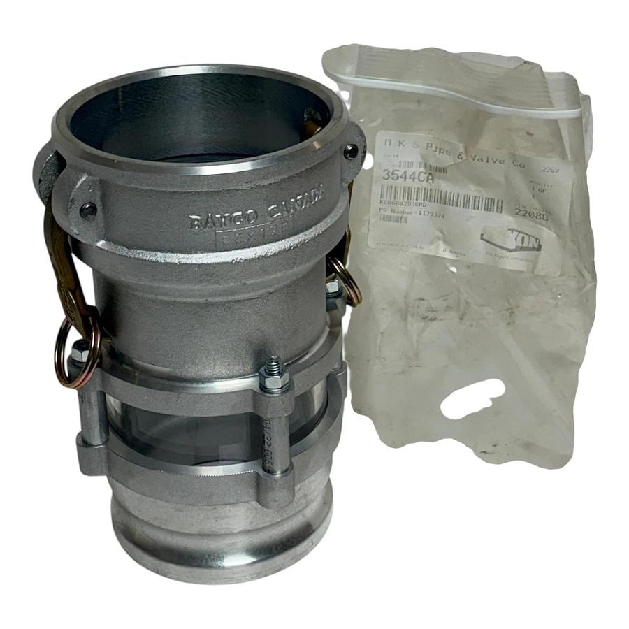 Dixon Bayco 3544CA 4" Cam & Groove In-Line Sight Glass Coupler Adapter Aluminum