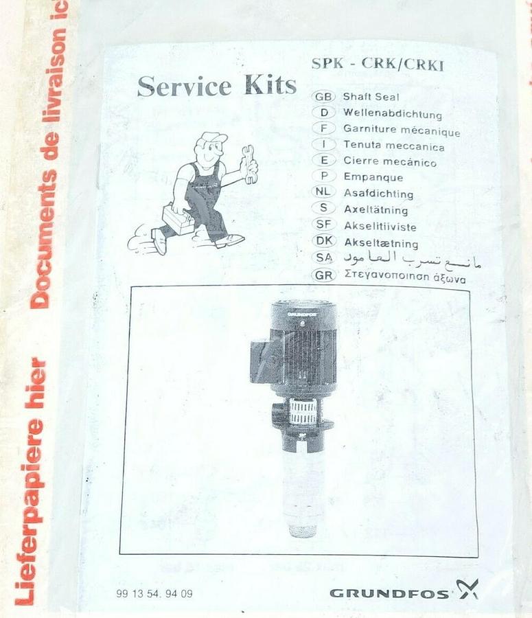 NEW GRUNDFOS SPK8-5/5 2-3 IM KIT, SERV. SPK, 395081