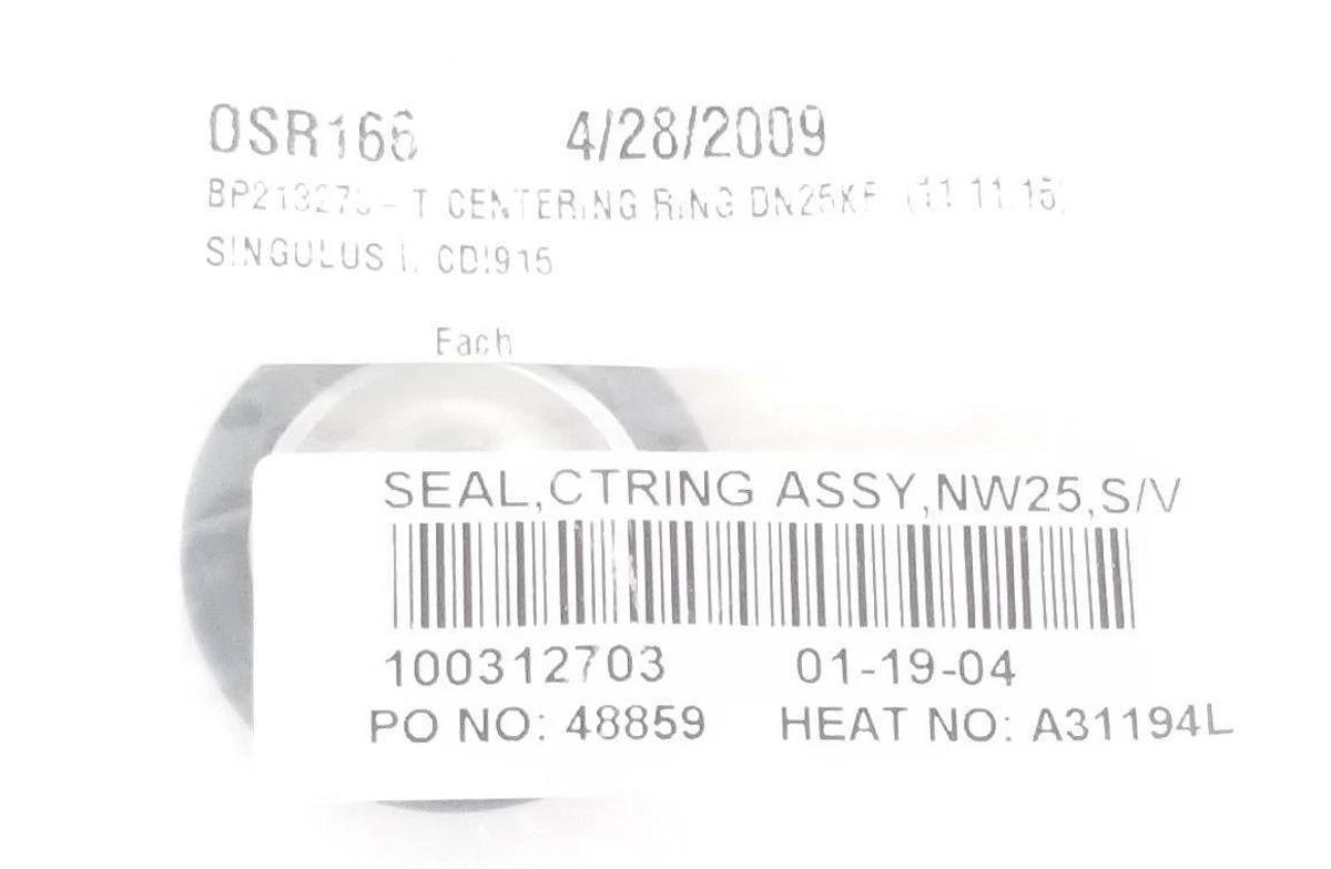 Used NEW MKS NW25,S/V SEAL, CENTERING RING 100312703