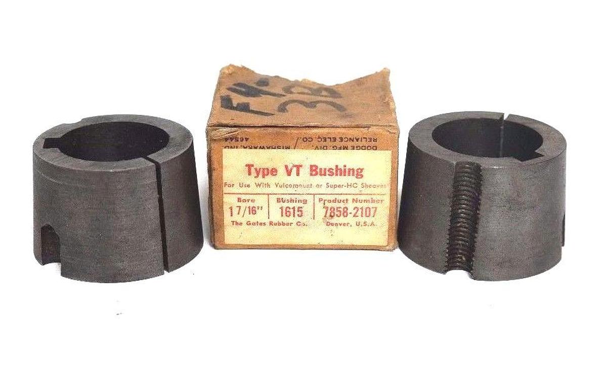 Used LOT OF 2 NEW GATES TYPE VT BUSHINGS P/N 7858-2107 1-7/16" BORE