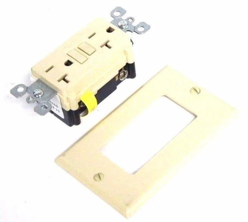 Used LOT OF 2 NIB LEVITON 8899-BI IVORY SMART LOCK RECEPTACLES GFCI 20A, 125V
