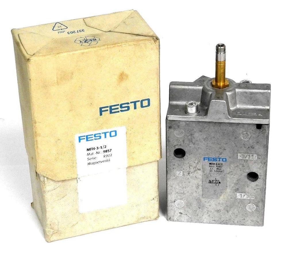 NIB FESTO MFH-3-1/2 SOLENOID VALVE 1,5 8BAR, 21-120PSI, MFH31/2