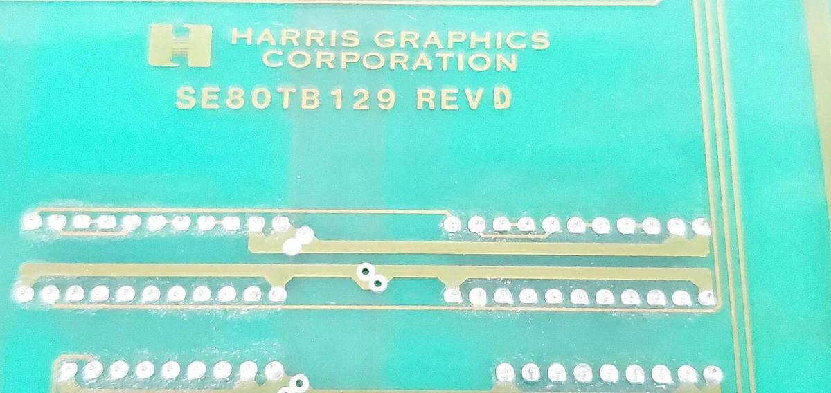 Used HARRIS GRAPHICS SE80SS130 REV. D PIA/PAMUX INTERFACE ASSEMBLY SE80D129 REV. D