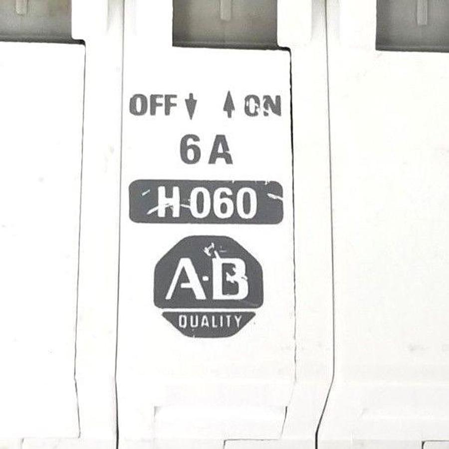 Used ALLEN BRADLEY 1492-CB3-H-060 CIRCUIT BREAKER 6AMP, 3POLE, SER. B