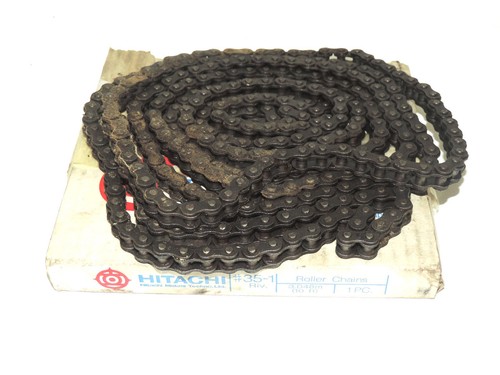 Used NIB HITACHI #35-1 RIV. 10 FT ROLLER CHAIN, NICKEL-PLATED 35