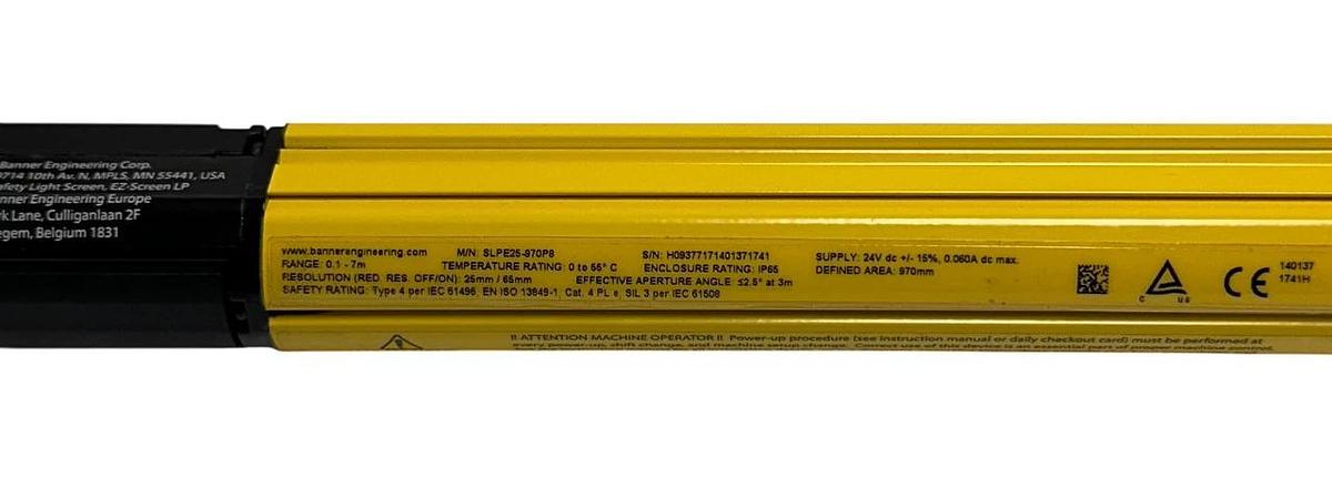 BANNER SLPE25-970P8 / 140137 EZ-SCREEN LP LIGHT CURTAIN EMITTER 24VDC 7M NSMP