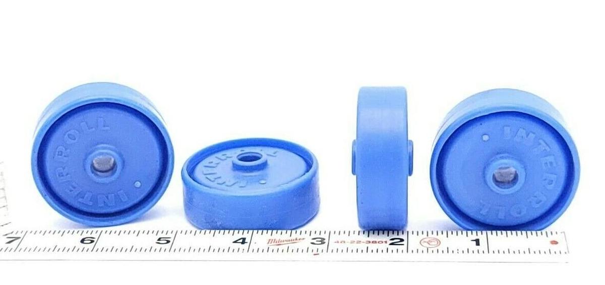 Used LOT OF 4 NEW INTERROLL 2.166 WHEELS BLUE