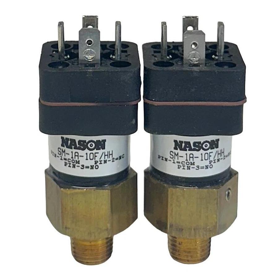 2 NASON SM-1A-10F/HH / SM1A10FHH LOW-PRESSURE INDICATOR SWITCHES 3-PIN NSNP