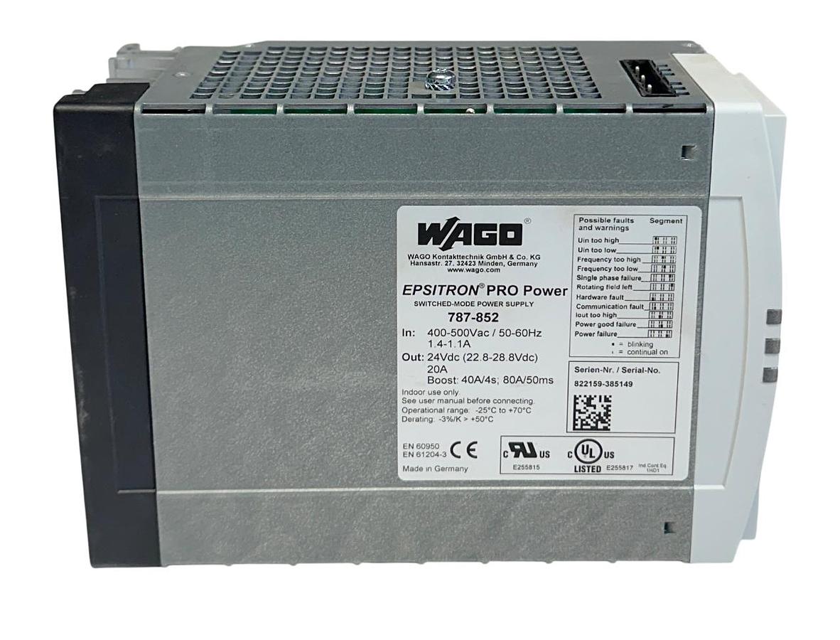 Used WAGO 787-852 / 07870852 EPSITRON PRO Power POWER SUPPLY 400-500VAC IN 24VDC NSMP
