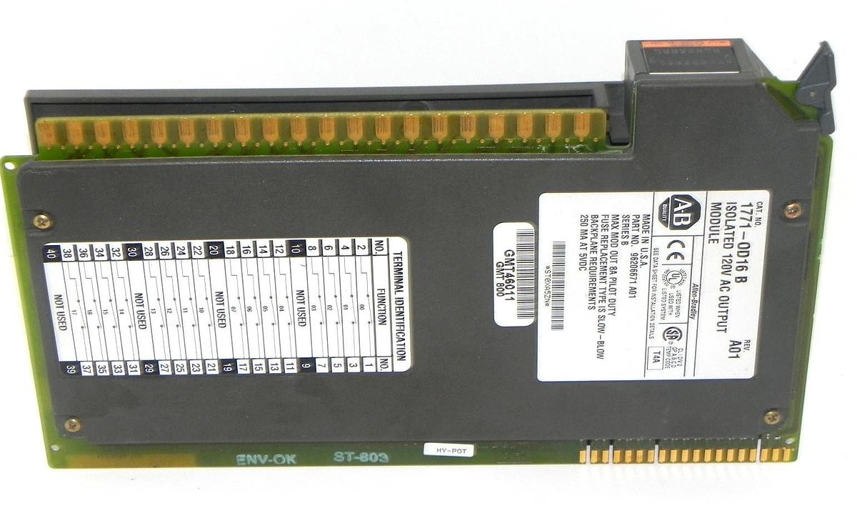 Used ALLEN BRADLEY 1771-OD16 ISOLATED 120V AC OUTPUT MODULE 1771-0D16/B REV. A01