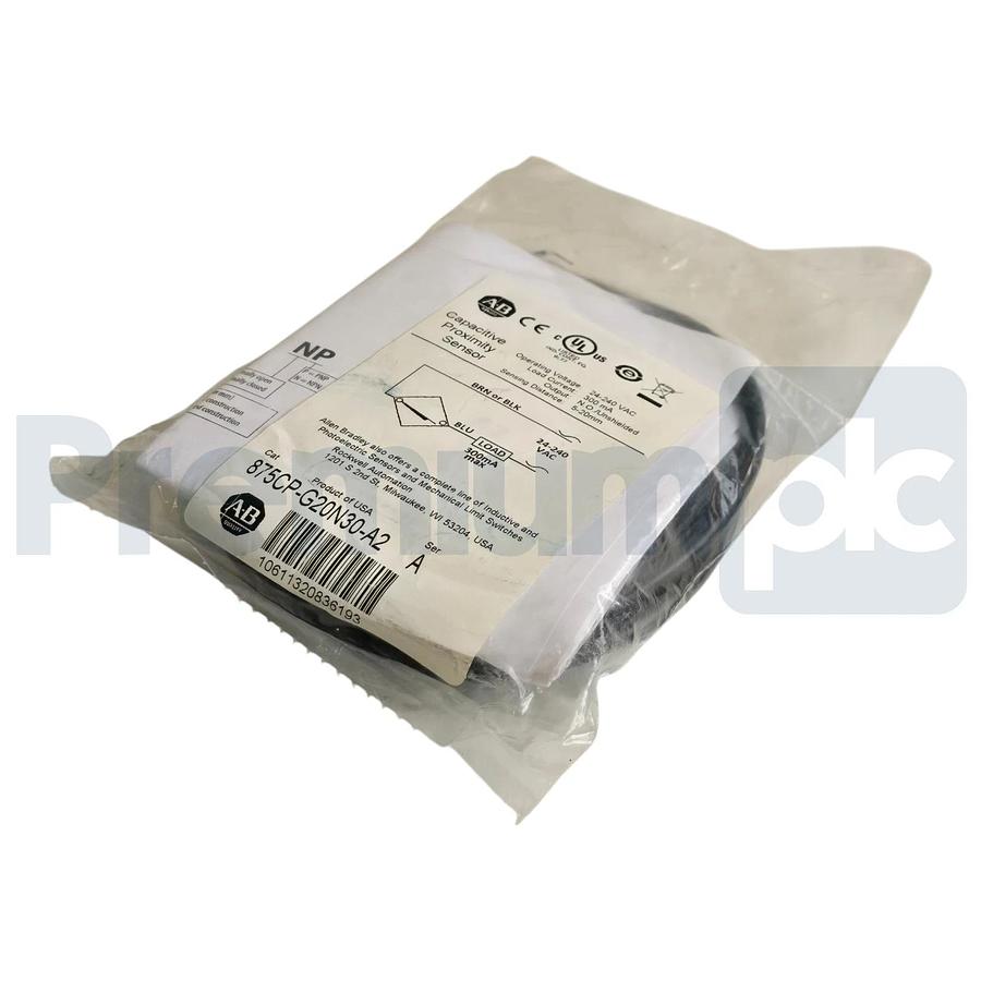Used Allen-Bradley 875CP-G20N30-A2 /A Capacitive Proximity Sensor N.O., 24-240VAC NEW