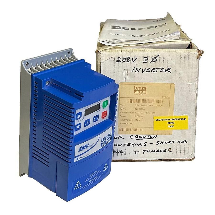Used LENZE ESV751N02YXB000XX1G41 / 13345973 SMVector DRIVE 0.75kW/1HP ESV751N02YXB