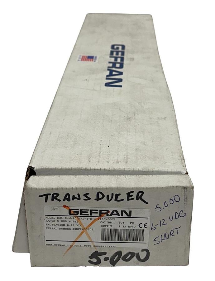 GEFRAN K31-6-M-P05M-1-4-D-I 2130X000X / K316MP05M14DI PRESSURE TRANSDUCER NSMP