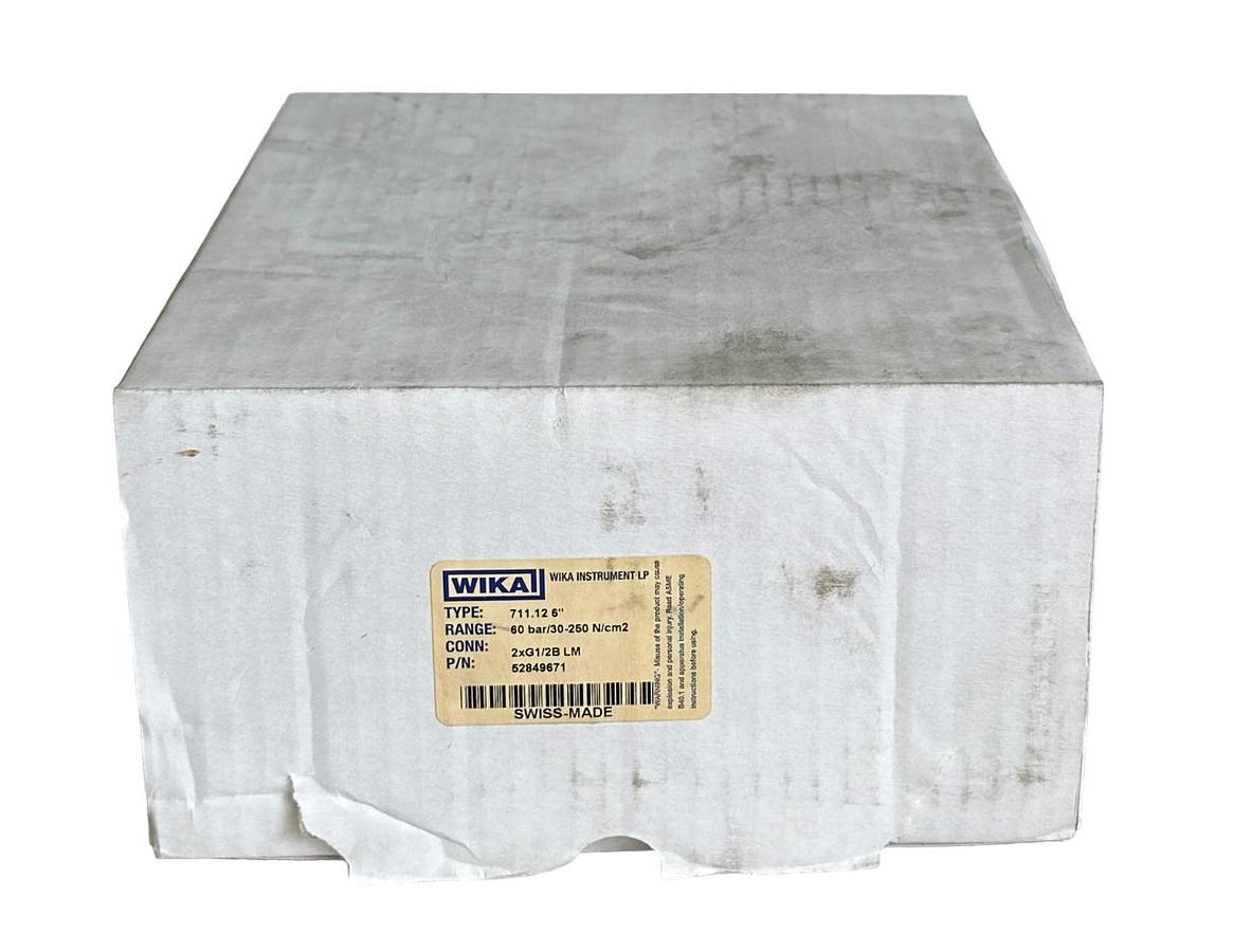 Used NEW WIKA 52849671 N/cm GAUGE TR 6 B / 240 711.12 6'' 60BAR / 30-250N/cm2 2xG1/2B