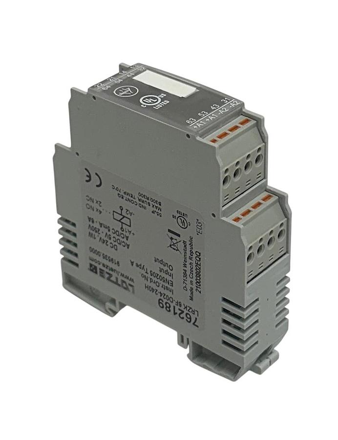 Used LUTZE / LUETZE LRZK 6F-D024-240H / 762189 RELAY MODULE 24VDC 2NC/2NO NSMP