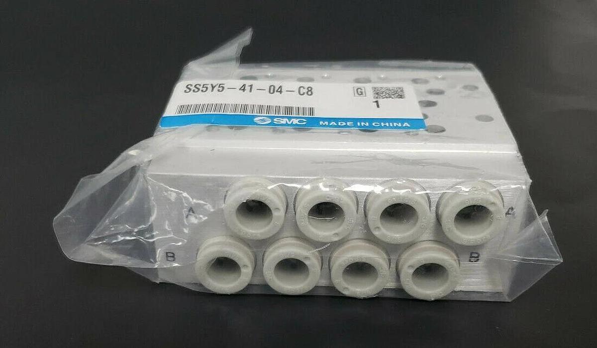 Used NEW SMC SS5Y-41-04-C8 BAR STOCK MANIFOLD SS5Y4104C8
