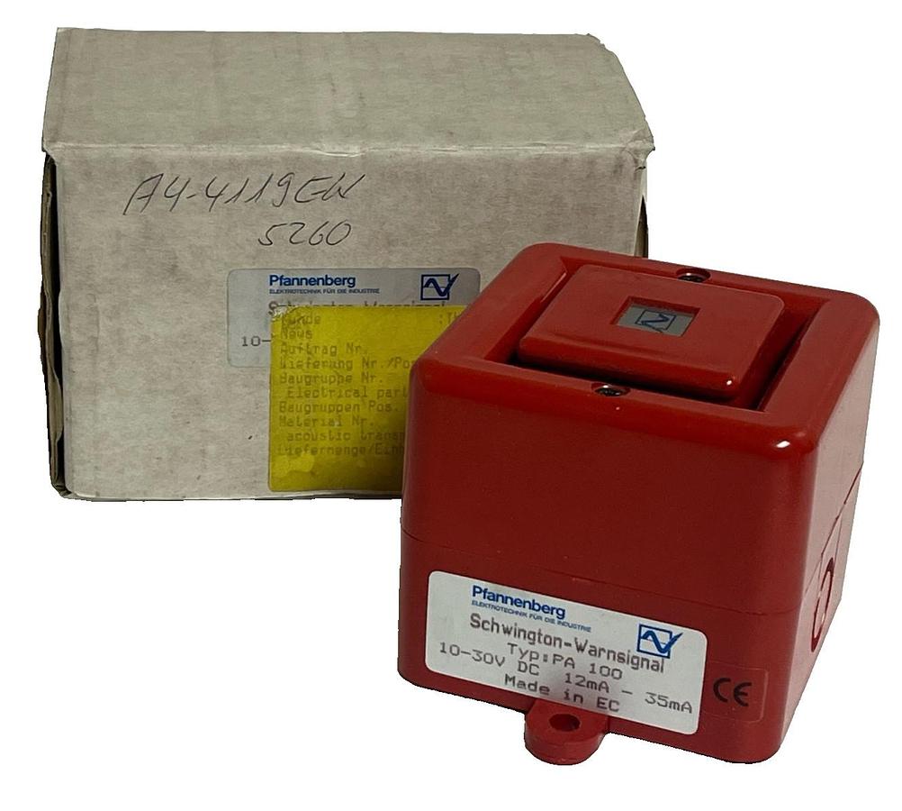 Pfannenberg PA-100 Schwington Electronic Sounder 10-30V DC - Gray/Red 100dB(A)